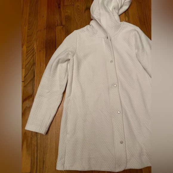 Eileen Fisher White Button Up Hoodie Jacket Size S/P - Picture 2 of 7